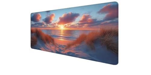 Tapis de souris XXL gaming au design coucher de soleil pour bureau PC