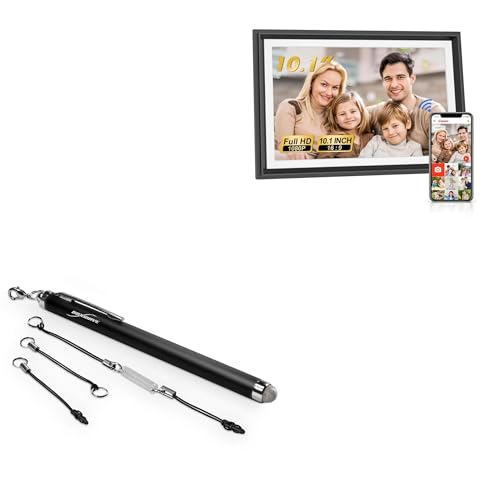 BoxWave Stylus Pen Compatible with LiviNGPAi 10.1 in Digital Picture Frame 16gb - EverTouch Capacitive Stylus, Fiber Tip Capacitive Stylus Pen - Jet Black