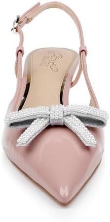 Jewel Badgley Mischka Krystia Slingback Kitten Heels with Pearled Bow - Image 5