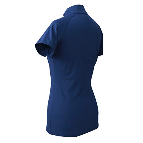 Hr Farm Women's Quick Dry Short Sleeve Rider Sport Sun Shirt (Navy, Large) #TOP2