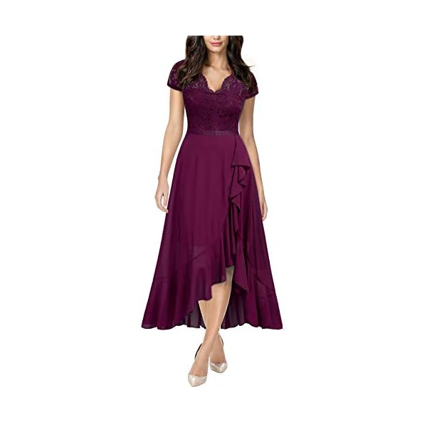 Miusol-Womens-V-Neck-Elegant-Lace-Ruffle-Bridesmaid-Maxi-Dress Miusol Women's V Neck Elegant Lace Ruffle Bridesmaid Maxi Dress (X-Large, Magenta)