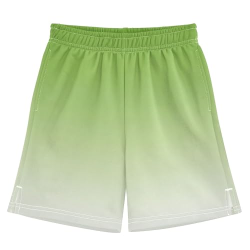 La Mejor Selección de Ropa de Hockey sobre hierba para Niño al mejor precio. 48 JUNZAN - Pantalones cortos de baloncesto para niños, color verde zacate con bolsillos, ropa de verano, Verde hierba, 6-7 Años