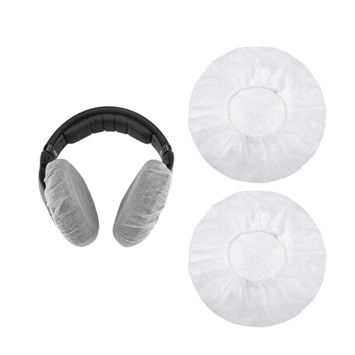 100 piezas de cubiertas desechables antideslizantes y resistentes al sudor de 100-120mm, blanco, para auriculares miniatura 2
