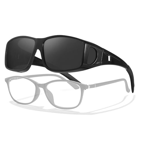 LVIOE Over Glasses Sunglasses Wrap Around Polarized Sunglasses for Men Women Fit Over Prescription Glasses with UV Protection