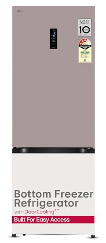 Image of LG 340 L,3 Star,Frost Free,Double Door,Smart Inverter Compressor,Bottom Freezer Refrigerator with DoorCooling+, AI ThinQ,Wi-Fi Convertible (GL-B382FPTX,Pink Tango, Express Freeze,Full Wine Rack)