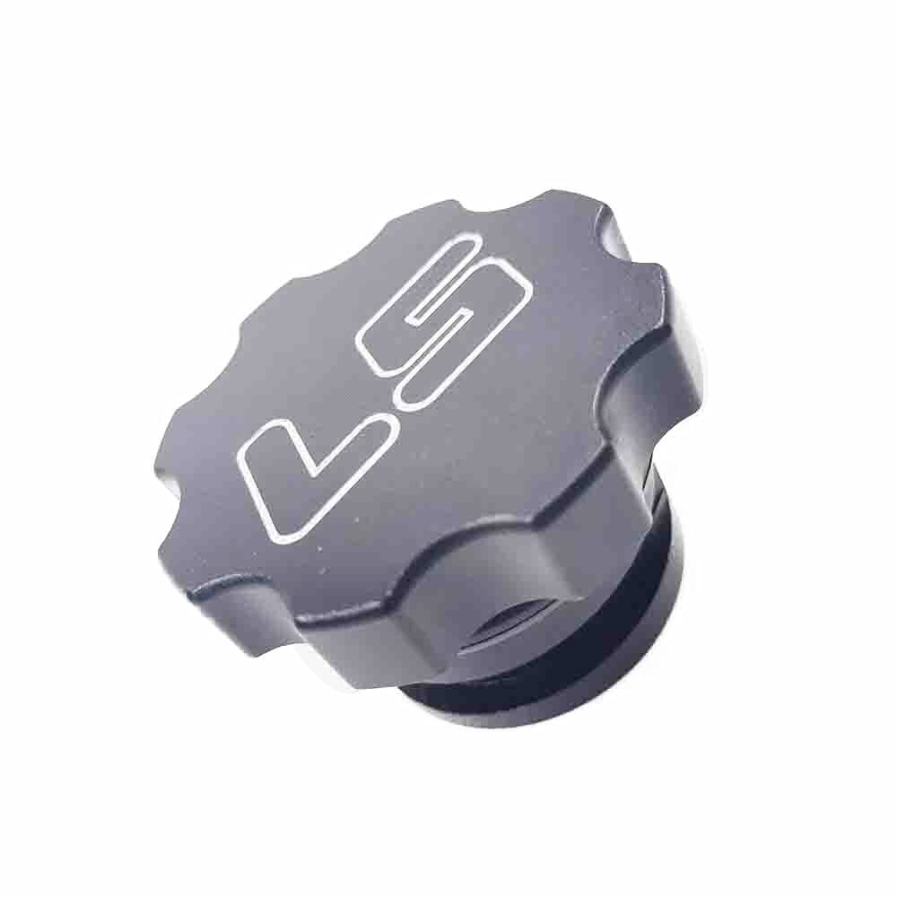 Bouchon d'huile LS GM en aluminium usiné CNC LS1 LS2 LSX LS Noir