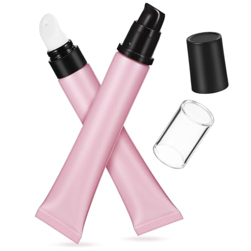 Tube souple vide 20g avec couvercle en céramique et tête de pompe doseuse rose