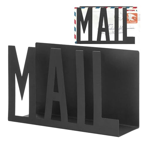 Axfbim Soporte para correo, organizador de correo de escritorio, organizador de metal para correos, organizador de escritorio para archivos, organizador de escritorio para escuela, oficina, hogar,