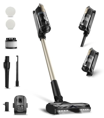 Candy Cordless Vacuum Cleaner,65Mins Stick Vacuum Cleaners for Home,400W/190AW Powerful Suction,Anti-Tangle,LED Display,Self-Standing,One-Click Clean,Handheld,Hardwood Floor/Carpet/Pet Hair,CVS30