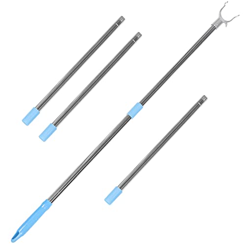 Cabilock Retractable Clothesline Prop Telescopic Handle Clothing Hook Pole Adjustable Clothesline Rod Hanger Garment Pole with Hook for Closet Shelf Ceiling