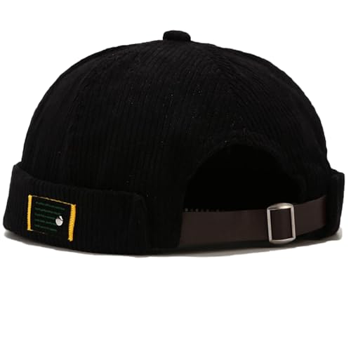 VIAUMBR Dockermütze Kappe Docker Cap MüTZE Hut Kopftuch Fischermütze Herren Damen (34 Schwarz)