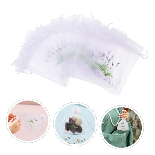 20 bolsas de saquito lavanda organza blanco 15x10 cm miniatura 7