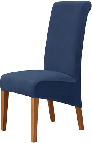 Housse de chaise extensible anti-poussière amovible bleu marine
