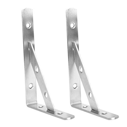 Tomotato Soporte Triangular para Estantería de Pared, Soporte de Mesa de Acero Inoxidable, para Garaje Cocina Baño Dormitorio Muebles