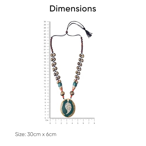 Image of AAKRITI ART CREATIONS Handcrafted Tribal & Brass Necklace Collection | Floral, Leaf & Elephant-Inspired Artisan Jewelry | Dhokra, Glass & Ethnic Statement Necklaces for Women
