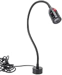 Bewinner Magnetic Work Light, LED Machine Light with Flexible Gooseneck and Magnetic Base, IP65, 1000LM, 3W LED Lamp for Lathe, Work Bench, Sewing Machine, Bandsaw (US Plug)