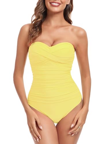 RELLECIGA maillot bandeau citron taille grand femme