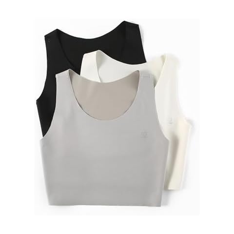BaronHong Chest Binder for Transgender Half FTM Binder Trans Pullover Bra Seamless Elastic Back Comortable(3-pack,L) Cover