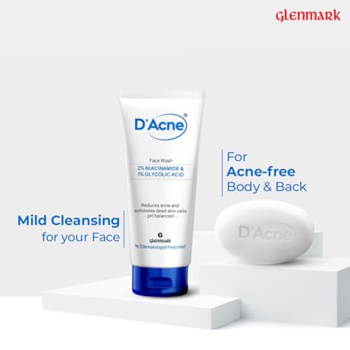D'Acne Anti Acne Kit | Face and Body Acne Kit | Mild Cleansing Face Wash & Body Soap |Suitable for Oily and Acne-Prone Skin |Dermatologically tested|for Men & Women