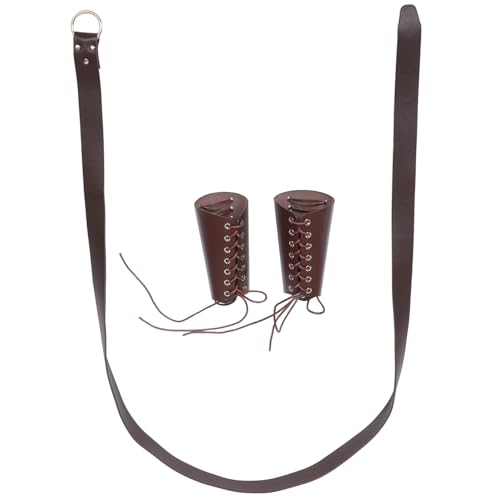 ifundom 1 Set Viking Costume Accessory Waist Belt Arm Guards for Men Renaissance Theme Party Cosplay Comfortable Wrist Guards Unique Festival Outfit