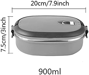 Miniatura 3 de VALINK Lonchera para alimentos calientes, lonchera rectangular portátil de acero inoxidable aislado para almacenamiento de alimentos para acampar al