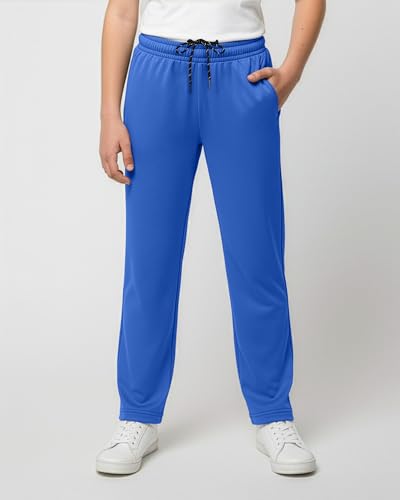 Image of Real Essentials 3 Pack: Boys' Mesh Open Bottom Active Sweatpants with Pockets & Drawstring