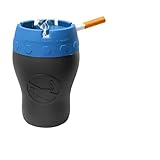Sun Walker Car Silicone Ashtray, Drop-Proof Anti-Ash Splash Cup Holder Ashtray with Cigarette Holders Slot, Multi-Functional Ash Tray Mini Trash Bin for Vehicle Home Office (Blue)