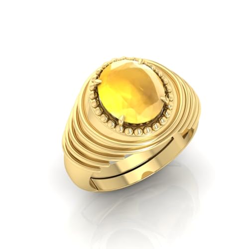 Bague saphir jaune réglable panchdhatu contre les bagues trop serrées ou inadaptées