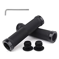 FLOWERUN Fahrradgriffe, Lenkergriffe, Ergonomische rutschfeste Gummigriffe Mit Doppelklemmung, Stoßdämpfend Und Komfortabel, Für MTB, BMX, E-Bike, Roller, Einfache Montage, 22 mm (Stil 2)