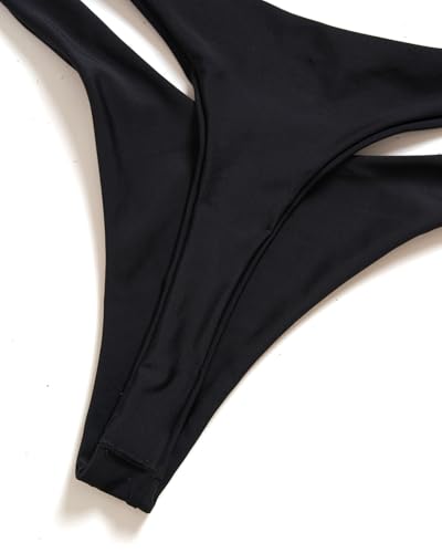 Women's Thong High Cut Swimsuit Bottom - Bikini Bathing Suit Bottom Only3