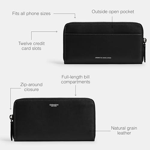 Coach Men's Accordion Wallet, Black, One Size3