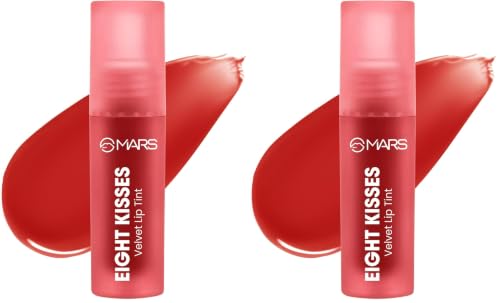 Image of MARS Love Track Velvet Lip Tint (2.8ml) (EIGHT KISSES) | Velvet Matte Finish | Non-Sticky & Lightweight | Highly Pigmented | Comfortable Wear (Pack of 2)