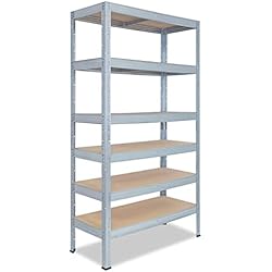 shelfplaza® 230x120x60cm Pro Estanteria galvanizada/Estanterias metalicas 6 baldas/Estanterías Fuertes Capacidad Carga 166kg / Estanteria de pie Resistente y Estante de Almacenamiento Garaje