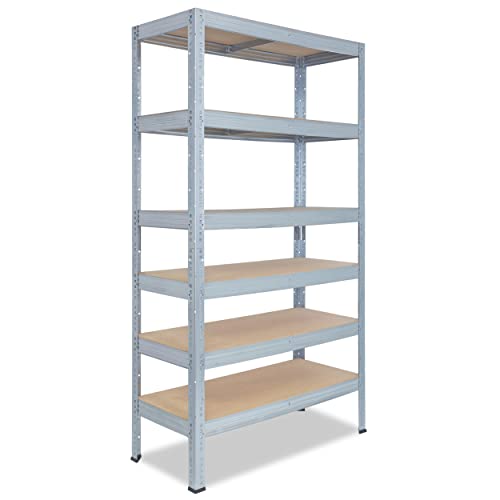 shelfplaza PRO 200x120x50 cm regał do dużych obciążeń w kolorze ocynkowany z 6 półkami i udźwigiem 166 kg na półkę