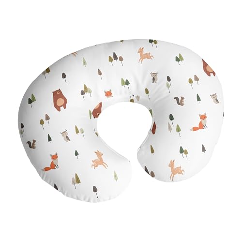 Image of Sweet Jojo Designs Baby Nursing Pillow Cover (Woodland Animals) for Girls & Boys, Infant /Newborn Nursery, Bottle Breastfeeding Slipcover, Breast Feeding Pillowcase-Pillow NOT Included (Forest Friends)
