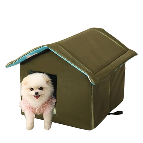 Niche pour animaux d'extérieur pliable - Refuge imperméable pour chiens chats |. Niche pour animaux d'extérieur type villa résistante à la pluie, pratique...