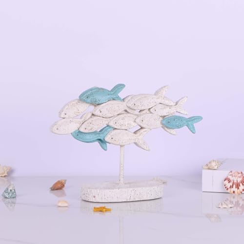 Figura decorativa pez resina beige 16x9.8x22 cm miniatura 4