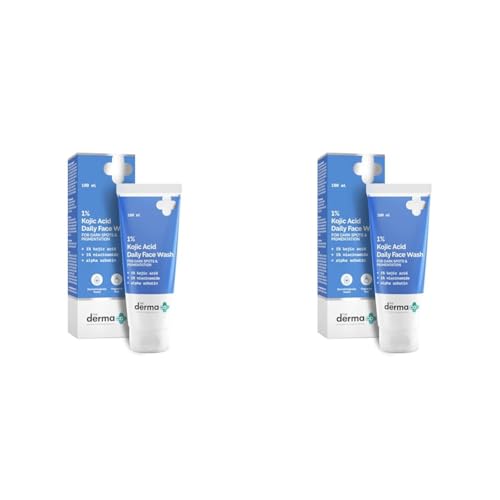 Image of The Derma Co 1% Kojic Acid Face Wash I With Niacinamide & Alpha Arbutin I Reduces Dark Spots & Pigmentation I Cleanses & Brightens Skin I Non-Drying Formula I For All Skin Types- 100ml (Pack of 2)