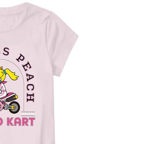Image of Nintendo Girls Princess Peach Shirt - Mario, Zelda, Kirby, Princess Peach and Donkey Kong Girls Short Sleeve Tee