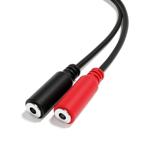 Cable divisor estéreo a mono 1/4" TRS a 2 x 3.5mm TS miniatura 5