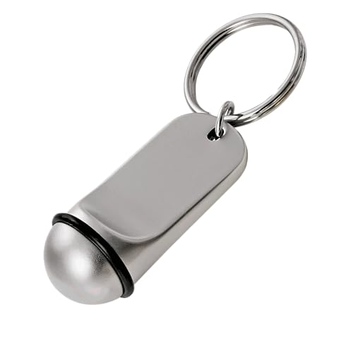 Kerafactum, llavero pequeño y elegante, para llaves de coche o habitaciones de hotel, con efecto 'plata', con aro de goma, personalizable