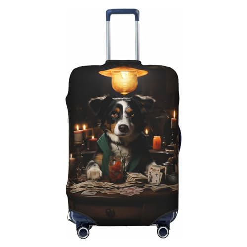 funny dog party Play Pokers cute Elastic Travel Luggage Cover Travel Suitcase Cover for Trunk Case 19''-32'' Luggage Protective Cover