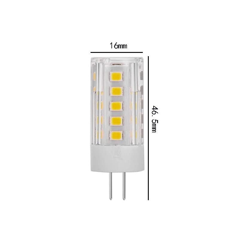 1fortunate Lights, Paquete de 50 Bombillas LED de maíz G9/G4/E14 AC220V 3W 2835SMD-33LED Cubierta de PC+lámpara de cerámica(White 6000K,E14 3W)