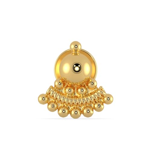 Malabar Gold & Diamonds Yellow Gold Nose Pin for Women 22 k | 22k BIS Hallmark (916) Nose Stud for Women and Girls with Piercing - Image 2