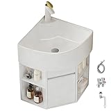 Fregadero de Cerámica de Esquina con Mueble de Almacenamiento,41x58cm/16x23in)