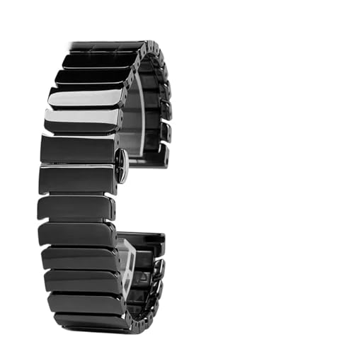 Bracelet de montre en céramique 20 mm 22 mm noir blanc unisexe