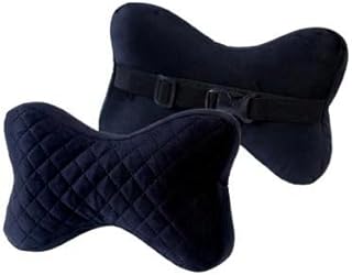 SOROO Memory Foam Bone Shaped CAR Neck Pillow Compatible for Fortuner Black Pack of 2.-picture-45