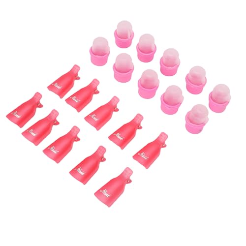 Clips para quitaesmalte en gel 10 piezas rosa miniatura 3