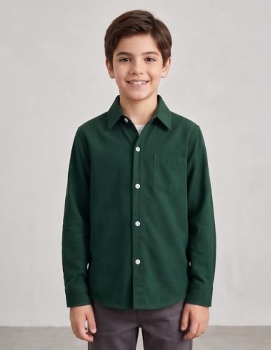 Image of Shirt for Kids | Long Sleeve Club Collar Shirts | Formal and Casual Wear | Stylish Solid Shirt for Boys and Girls | Regular Fit Buttoned and Chest Pocket