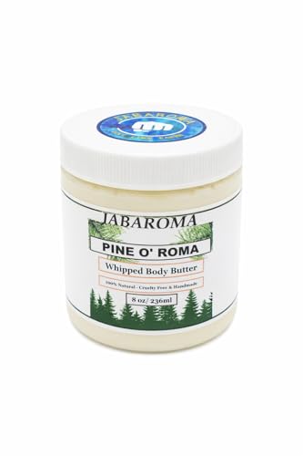 Jabaroma Whipped Body Butter, Natural Moisturizing, Shea Butter and Sweet Almond Oil, Cruelty-Free, Multiple Scents (8oz, Unscented)